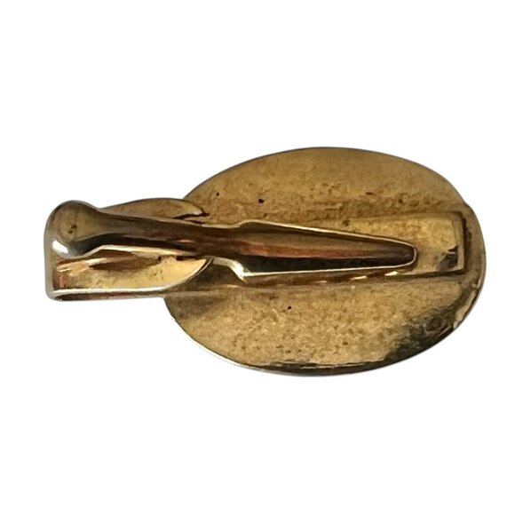 Black & Gold Knight On Horse Tie Clip 70s Men's Career Vintage Statement Piece - Picture 3 of 6